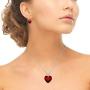 Sterling Silver Heart Necklace and Dangle Earrings Set Created with Swarovski Crystal