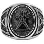 HZMAN Mens Gothic Lucifer Satan Stainless Steel Seal Symbol Demon Retro Jewelry