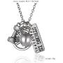 Rinhoo Unisex Stainless Steel Fitness Weightlifting Gym with Quotes Workout Weight Plate Barbell Dumbbell Exercise Charms Pendant Necklace White Gold Plated/Gold Plated