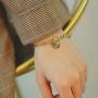 Smile Bracelets for Women,6.7inch Gold Charm Bracelets for Women and Girls,Smile with Good Luck Friendship Bracelets