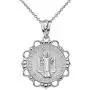Sterling Silver Medalla De San Benito Saint St Benedict Round Necklace