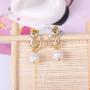 Jin Sheng Cute and Sweet Cat Earrings Jewelry Set Gold Plated Drop Earrings for Women Girls Fashion Jewelry-4 Pairs