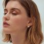 U7 Tiny Gold Hoop Earrings,Dainty Huggie Wrap Sleeper Earrings with Sterling Silver Post,Small Chunky Hoops Earrings for Women Teen Girls