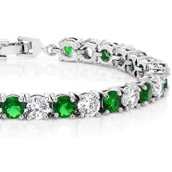 Gem Stone King Sparkling Multi-Color Round Cubic Zirconia CZ Womens Tennis Bracelet (7.50 cttw, 7 Inch)