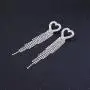 Mlouye Love Heart Long Statement Tassel Earrings Crystal Mlouye Love Heart Long Statement Tassel Earrings Crystal