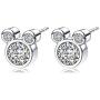 ERLUER Womens Stud Earrings mouse Shape Rose Gold Plated Zircon Jewelry Earring For Women Party Gifts (Platinum Plated)
