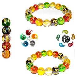 EagleWings 2-Piece 5 Elements Prosperity Feng Shui Mantra Bracelets 10mm and 12mm with Gift Boxes | Yin-Yang | Attracts Love, Wealth, Luck, Health, Blessings & Protection | for Men Women & Kids