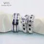 wedding ring set Two Rings His Hers Couples Matching Rings Womens 2pc White Gold Filled CZ Wedding Engagement Ring Bridal Sets Mens Stainless Steel Wedding Band