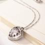 NEOGLORY Blue Crystals Heart Love Shaped Necklaces Jewelry, Heart of The Ocean Necklace from Titanic Crystal Pendant for Women Gift 18+2inch