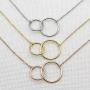IDLAN Wedding Gifts Wedding Jewelry 2 Interlocking Infinity Double Circles Necklace
