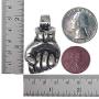 Raised Clenched Fist Solidarity Strength Defiance Resistance Salute Protest St Anger Hip Hop Brotherhood Sisterhood Jewelry Pewter Mens Pendant Necklace Charm Protection Amulet men Silver Ball Chain