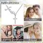 Cross Necklace 925 Sterling Silver Y Shape Drop with Sideway Faith Necklace, Cross Jewelry Faith Jewelry Mother Day Religious Gift for Women Girlfriend Daughter with Gift Box