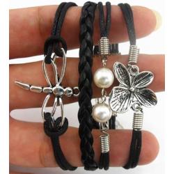 Ac Union Handmade Infinity Cute Unicorn Tortoise Angel Wings Owl Butterfly Anchor Brids Heart Best Friend Charm Friendship Gift Leather Bracelet