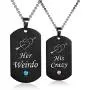 SunnyHouse Jewelry His & Hers Matching Set Titanium Stainless Steel His Crazy Her Weirdo Couple Pendant Necklace in a Gift Box SunnyHouse Jewelry His & Hers Matching Set Titanium Stainless Steel His Crazy Her Weirdo Couple Pendant Necklace in a Gift Box