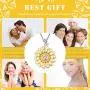 Aniu Golden Rotatable Sunshine Sunflower Pendant Necklace for Women Girls, S925 Sterling Silver You Are My Sunshine Jewelry with 5A Cubic Zirconia (Gold)