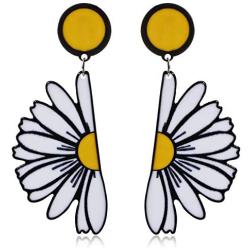 D.Rosse Fashion Unique Funny Lightweight Acrylic Big Daisy Flower Dangle Drop Earrings for Women Girls 70s 80s 90s Statement Sunflower Jewelry Gifts