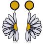 D.Rosse Fashion Unique Funny Lightweight Acrylic Big Daisy Flower Dangle Drop Earrings for Women Girls 70s 80s 90s Statement Sunflower Jewelry Gifts