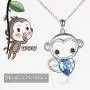 ONEFINITY Monkey Necklace 925 Sterling Silver Monkey Necklace Cute Animal Pendant for Women Jewelry Gifts (Heart Monkey) ONEFINITY Monkey Necklace 925 Sterling Silver Monkey Necklace Cute Animal Pendant for Women Jewelry Gifts (Heart Monkey)