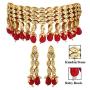 MUCH-MORE Indian Traditional Kundan Necklace Earrings Set Ethnic Bollywood Wedding Party Wear Jewelry for Women/Girls