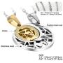 Cupimatch 2PCS Couple Necklace Stainless Steel Numeral Compass Sun& Moon Matching Pendant with Chain (Necklaces)