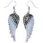 Szxc Womens Crystal Guardian Angel Wings Hypoallergenic Dangle Earrings Biker Jewelry - 2 1/4 inch