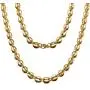 Jewelry Kingdom 1 Curb Link Chain Necklace for Men Women 7MM 11MM 18K Gold High Polish Stainless Steel Coffee Bean Chain 18inches 24inches 30inches