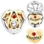 LovelyJewelry Mom Mother Daughter Charms Heart Beads for Bracelet LovelyJewelry Mom Mother Daughter Charms Heart Beads for Bracelet
