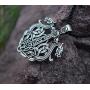 HAQUIL Dragon Necklace - Metal Alloy, Viking Double Dragon Pendant - PU Leather Cord, 19.7''