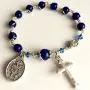 elegantmedical CATHOLIC Silver Wire Wraped Lapis lazul BEAD BRACELET ROSARY CROSS elegantmedical CATHOLIC Silver Wire Wraped Lapis lazul BEAD BRACELET ROSARY CROSS