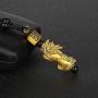 COLORFUL BLING Black Beads Obisidian Pi Xiu Pi Yao Pendant Necklace Hand Carved Mantra Attract Prosperity Wealth Amulet Necklace Protection Feng Shui Jewelry