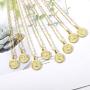 Sewyer Gold Initial Necklace-14K Gold Filled Disc Pendant Capital Letter Personalized Engraved Alphabet Name Choker Handmade Dainty Necklace Gift for Women Girls