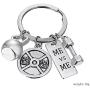 RINHOO FRIENDSHIP Stainless Steel Fitness Keychains with Quotes Weight Plate Dumbbell Kettlebell Charms Keyring