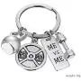 RINHOO FRIENDSHIP Stainless Steel Fitness Keychains with Quotes Weight Plate Dumbbell Kettlebell Charms Keyring