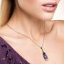 Santuzza Tulip Pendants 925 Sterling Silver Flower Handmade Enamel Jewelry for Women (Purple, Red)