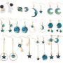 12 Pairs Moon Star Earrings Dangle Earth Planet Asymmetrical Drop Earrings Astronaut Stud Earrings Jewelry for Women Girls