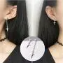 HZJCC Asymmetric Cross drop earring for women men White gold plated chain long earring geometry jewelry HZJCC Asymmetric Cross drop earring for women men White gold plated chain long earring geometry jewelry