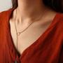 Unicra Simple Ring Necklace Gold Y-Necklace Chain Bar Pendant Necklaces Jewelry for Women and Girls