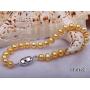 JYX Pearl Necklace Earrings Set 6-7mm AA Golden Freshwater Cultured Pearl Necklace Bracelet and Earrings Jewelry Set