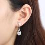 Lavencious Tear Drop Rhodium Plated with AAA CZ Cubic Zirconia Bridal Wedding Party Prom Dangle Earrings for Women