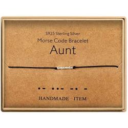 Morse Code Bracelet Sterling Silver Beads on Silk Cord Secret Message Aunt bracelet Gift Jewelry for her
