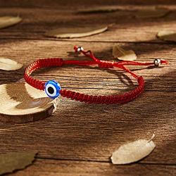 Caiyao 4-5Pcs Evil Eye Woven Bracelets Handmade Weave Hamsa Hand Red Rope Braided Bangle Fatima Palm String Bracelets for Women Girls Friendship Lucky Jewelry