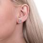BERRICLE Rhodium Plated Sterling Silver Asscher Cut Cubic Zirconia CZ Solitaire Bridal Bridesmaid Fashion Necklace and Earrings Set