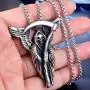 Skull Necklace for Men, Gothic Grim Reaper Sickles Skull Pendant Necklace with 23.6” Chain, Wings Skull Necklace, Retro Skull Head Totem Amulet Necklace, Punk Skull Jewelry Gift for Men Boys Skull Necklace for Men, Gothic Grim Reaper Sickles Skull Pendant Necklace with 23.6” Chain, Wings Skull Necklace, Retro Skull Head Totem Amulet Necklace, Punk Skull Jewelry Gift for Men Boys