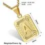 Hermah 26 Gold Plated Square Capital Initial Letter Charm Pendant Necklace for Men Women Box Steel Chain 22inch