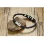MPRAINBOW Free Engraving Stainless Steel Braided Soccer Football Genuine Leather Bracelets for Men Women