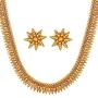 Aheli Bollywood Traditional Gold Tone Long Necklace Earrings Jewelry Set for Women Wedding Party Ethnic Fashion Wear