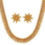 Aheli Bollywood Traditional Gold Tone Long Necklace Earrings Jewelry Set for Women Wedding Party Ethnic Fashion Wear