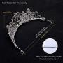 Penxina Bridal Jewelry Set, Bride Crystal Rhinestone Hair Accessories Tiaras Crown Earrings Necklace Sets for Wedding Prom Party Wedding Dress