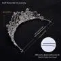 Penxina Bridal Jewelry Set, Bride Crystal Rhinestone Hair Accessories Tiaras Crown Earrings Necklace Sets for Wedding Prom Party Wedding Dress