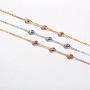 Carleen 18K Solid Gold Three Round Dot 0.045 ct Diamond Bracelet Minimalist Dainty Delicate Fine Jewelry for Women Girls